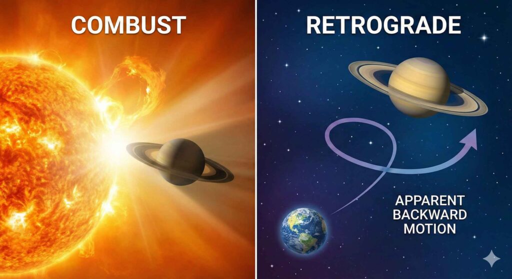 combust vs retrograde