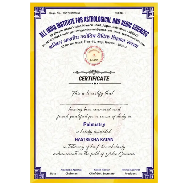 Palmistry Certificate